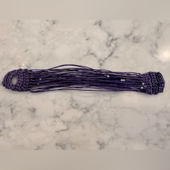 Girls/Teens Purple bracelet, 8 inches long - 1 inch wide - button closure - Picture 3 of 3